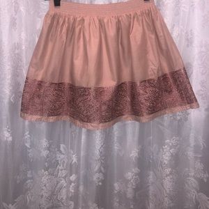 Ballerina peachy pink skirt with embroidery